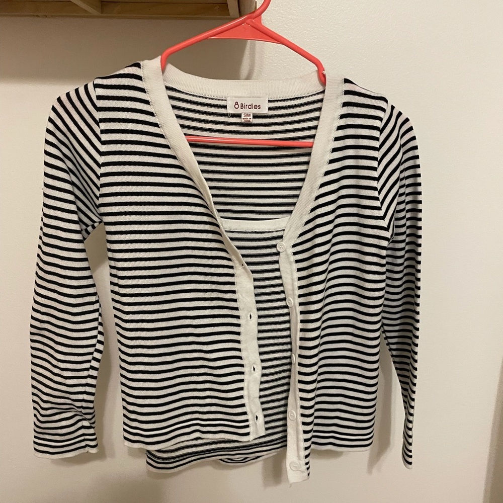 Tank/Cardigan Striped Set
